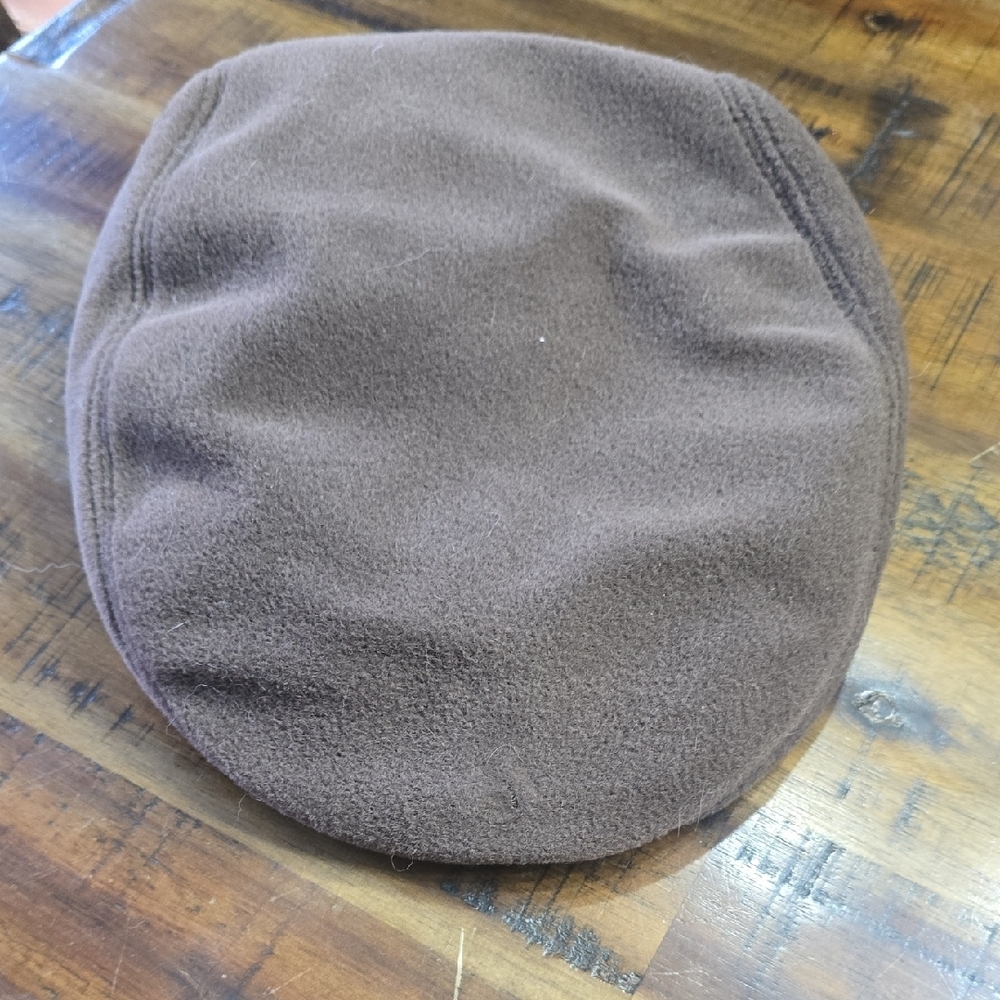 Vintage Brown Textured Fleece Hat with Classic Design. Made In USA